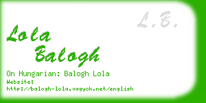 lola balogh business card